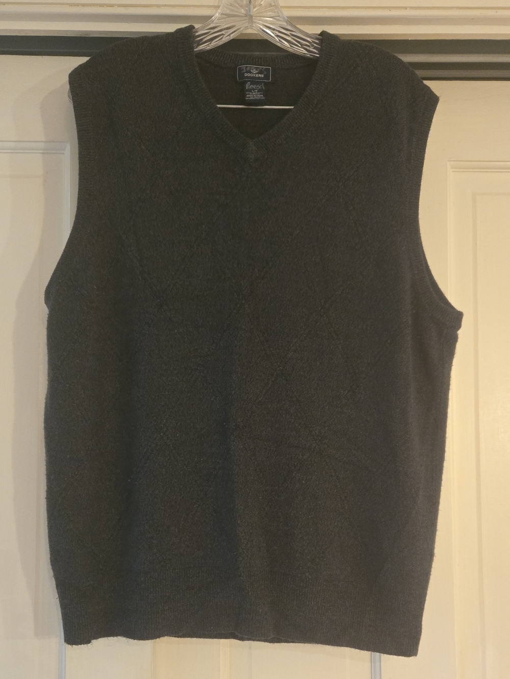 Dockers Men's Dark Charcoal V-Neck Sweater Vest